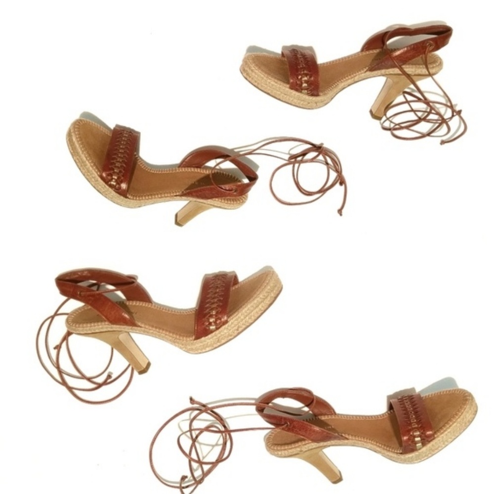 Strappy Platform Leather Sandals Euc - image 6